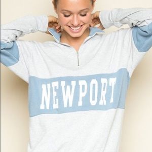 Brandy Melville Newport Quarter Zip Sweatshirt